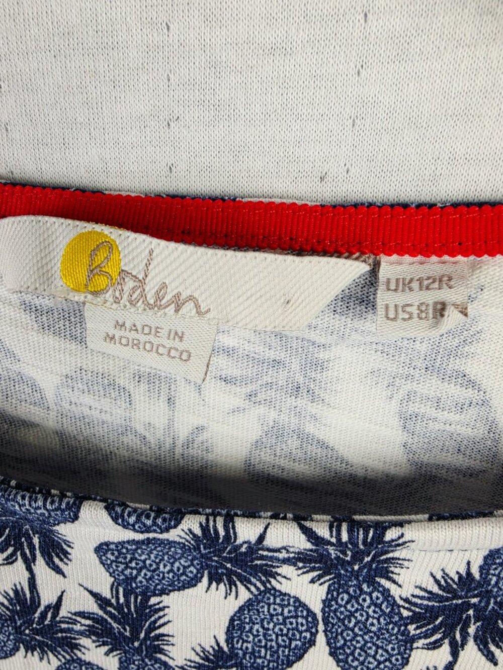 BODEN Florrie Jersey Dress Pineapple Print Cotton size 8R Resortwear Boho Preppy - Picture 3 of 12